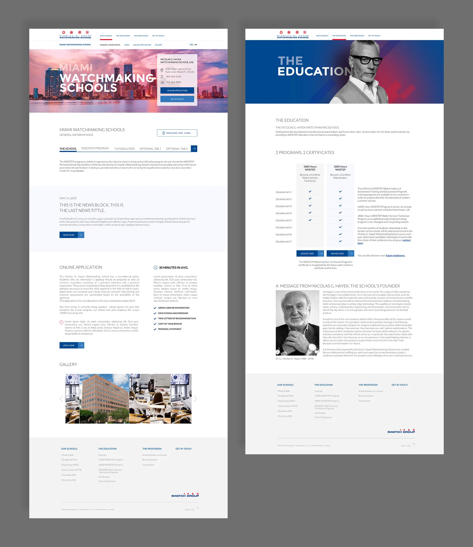 Program detail — WOSTEP certification layout showing course options and apply CTA